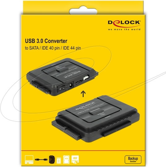 DeLock 61486 Converter USB 3.0 to SATA / IDE40 / IDE44 Black