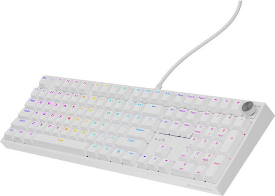 Genesis Thor 404 Gaming Mechanical Keyboard Tenkeyless with Gateron Yellow Pro switches and RGB lighting (English US) White
