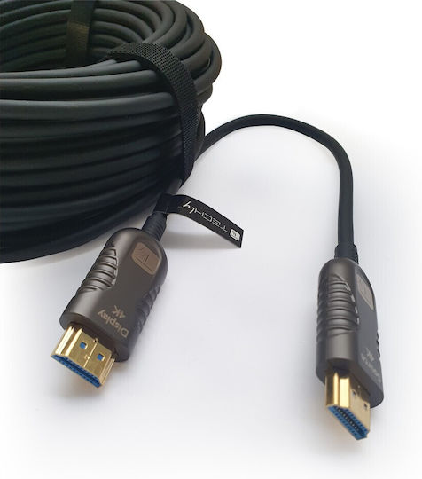 Techly HDMI 2.0 Премиум Високоскоростен 4K 60Hz HDR Кабел HDMI Мъжки - HDMI Мъжки 10м Черен