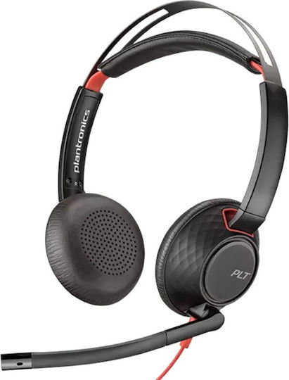 Poly Blackwire C5220 На ушите Мултимедийни слушалки с микрофон и връзка USB-C в Черен цвят