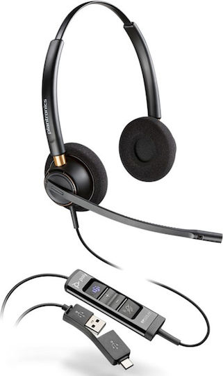 Poly EncorePro 525 On Ear Căști Multimedia cu microfon și conexiune USB-A / USB-C