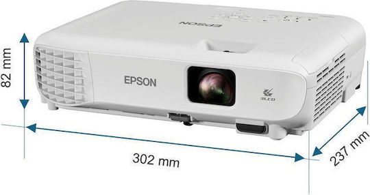 Epson EB-W53 V11HB57040 Projector 3LCD HD with Built-in Speakers White