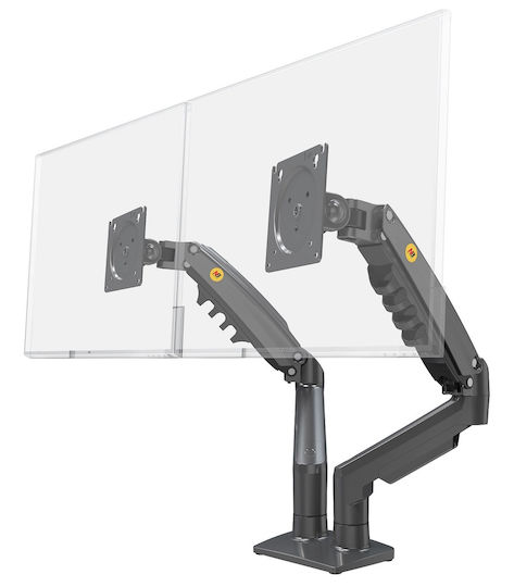 North Bayou NB F160B Stand Desk Mounted for 2 Monitors up to 27" with Arm
