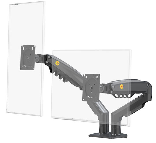 North Bayou NB F160B Stand Desk Mounted for 2 Monitors up to 27" with Arm