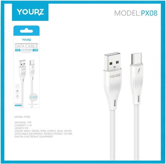 YOURZ Regular USB 2.0 to micro USB Cable (1161) 1τμχ