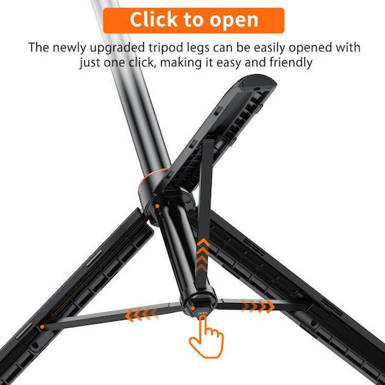 Puluz Action Camera 1.4 Meter Selfie Stick Tripod Live Streaming Base Video Recording Black