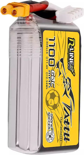 Tattu R-Line Батерия Li-Po 11.4V 1100mAh 60C 3S XT30 за Дрон