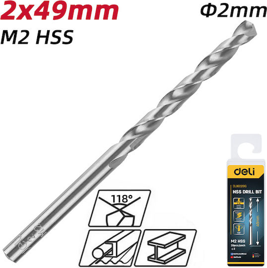 Deli Satz 20 Bohrer HSS für Metall
