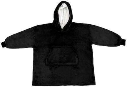 Furry Blanket with Sleeves 80x100cm Black