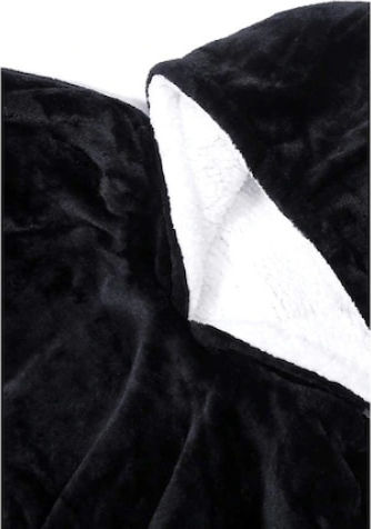 Furry Blanket with Sleeves 80x100cm Black