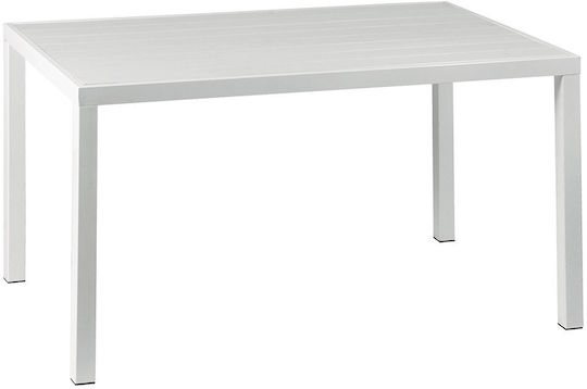 Masa pentru spații exterioare Polywood cu schelet din aluminiu Alb 154x84x72buc