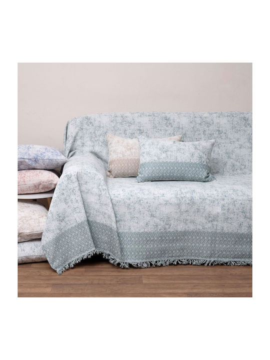 Viopros Four-Seater Sofa Throw Jacquard 180x320cm Green