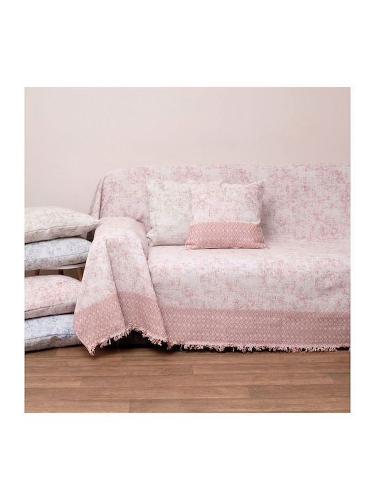 Viopros Viopros Sofa Throw 2 Seater Jacquard 180x240cm Coral