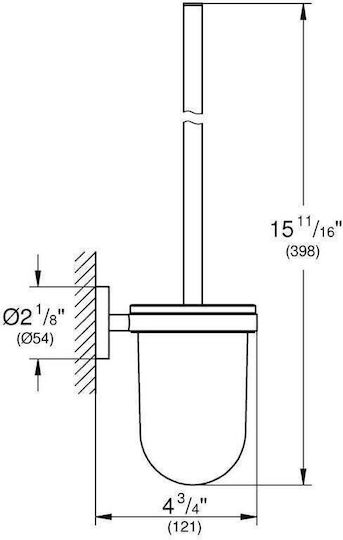 Grohe Glass Toilet Brush Silver
