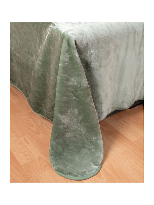 Silk Fashion Κουβέρτα Βελουτέ Υπέρδιπλη 220x240εκ. Πράσινο