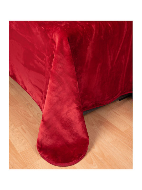 Silk Fashion Κουβέρτα Βελουτέ Υπέρδιπλη 220x240εκ. Κόκκινο