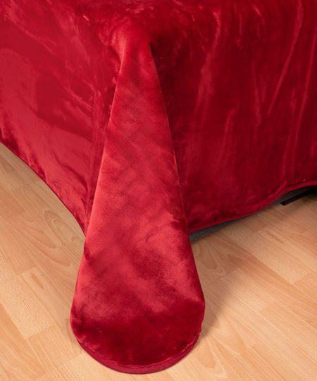Silk Fashion Κουβέρτα Βελουτέ Υπέρδιπλη 220x240εκ. Κόκκινο 5206978075445