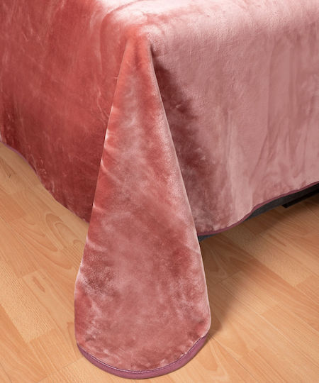 Silk Fashion Κουβέρτα Βελουτέ Μονή 160x220εκ. Σάπιο Μήλο