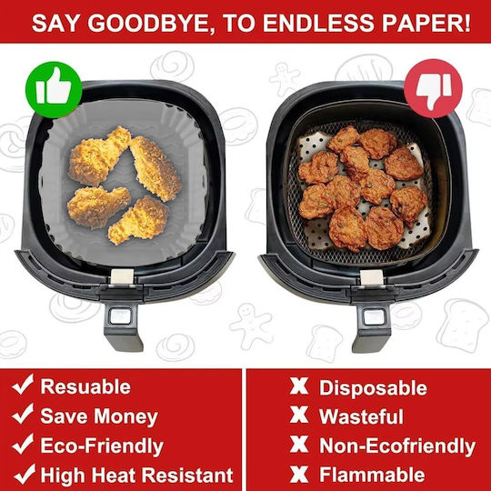 Silicone Cooking Mold Air Fryer Perimeter 20cm Gray