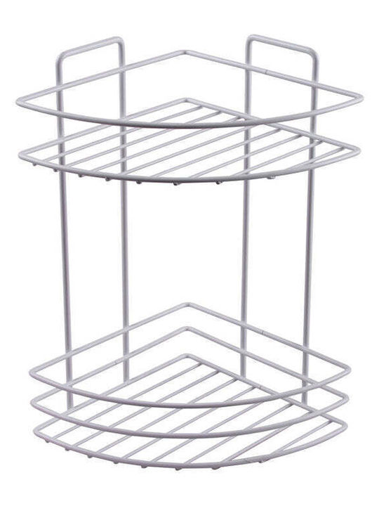Metalife An der Wand montiert Badezimmerregal Metallisch 18x18x32.5cm