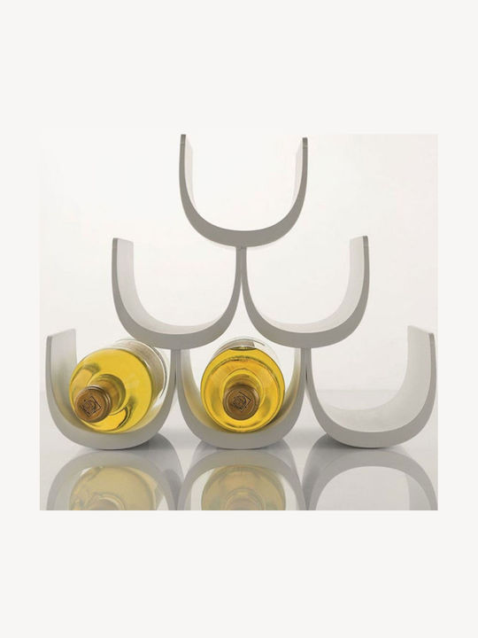 Alessi Noah GIA13 Tischplatte Flaschenhalter Kunststoff für 6 Flaschen Weiß 34.5x15.5x27εκ.