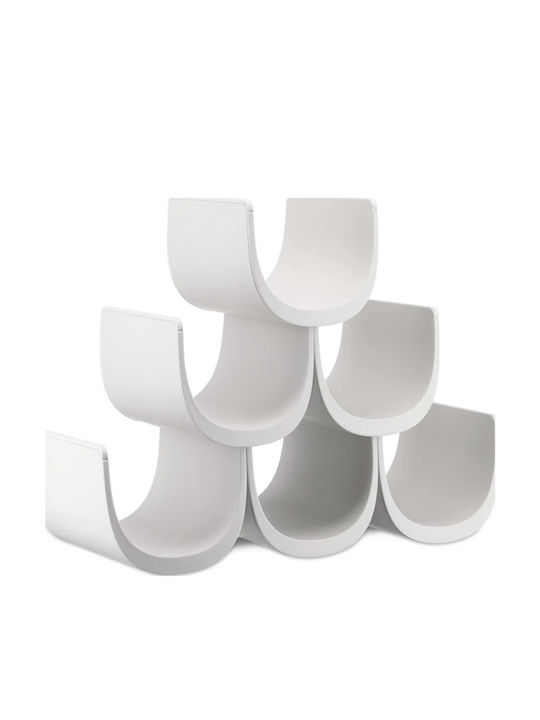 Alessi Noah GIA13 Tischplatte Flaschenhalter Kunststoff für 6 Flaschen Weiß 34.5x15.5x27εκ.