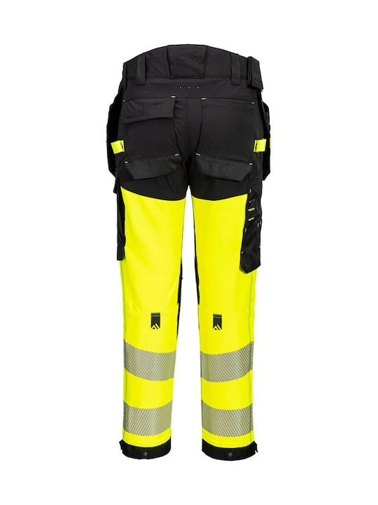 Portwest EV442 Pantaloni De Lucru Cu Elemente Reflectorizante Galben/Negru Lung