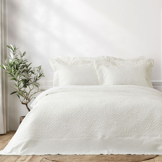 Nima Nima Coverlets Set Super King Microfiber Off White Cream 240x260cm 3 Pieces