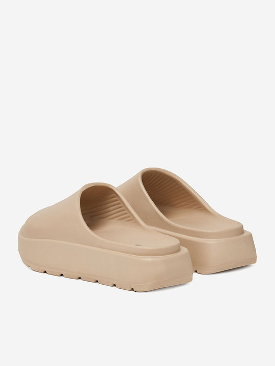 Frauen Flip Flops mit Plattform in Beige Farbe