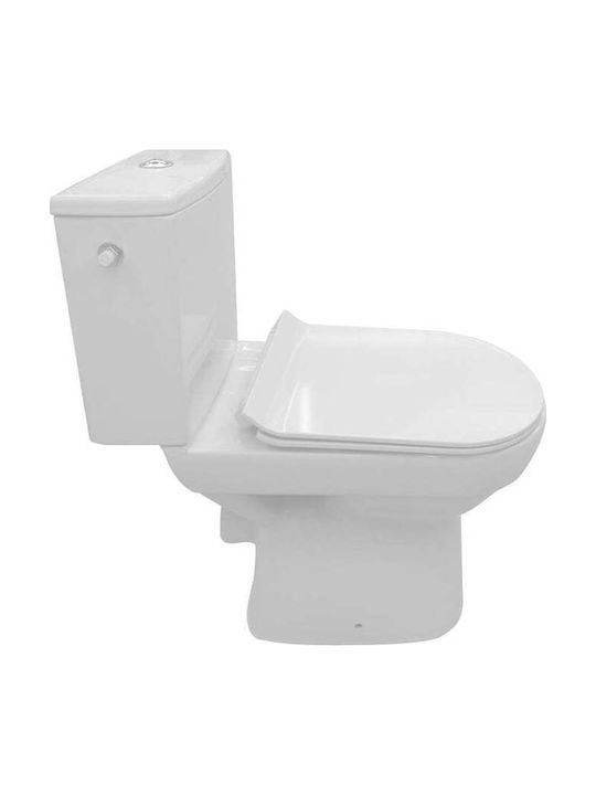 Cersanit Toaletă de podea Fără margine cu sistem de descărcare cu Capac Duroplast Albă