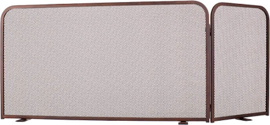 Zogometal Metallic Fireplace Screen with 2 Panels 90x35x50cm Copper