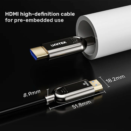 Unitek Fiber Optic HDMI 2.1 Cable 8K60Hz 10.0m C11085GY-10m