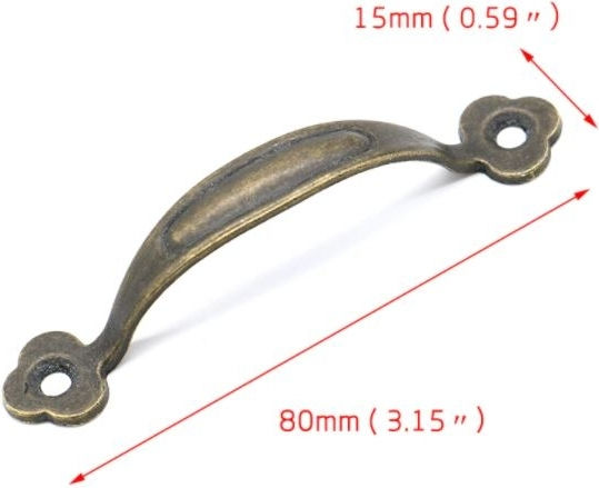 Mânere Metalice 80x15mm 2 Buc