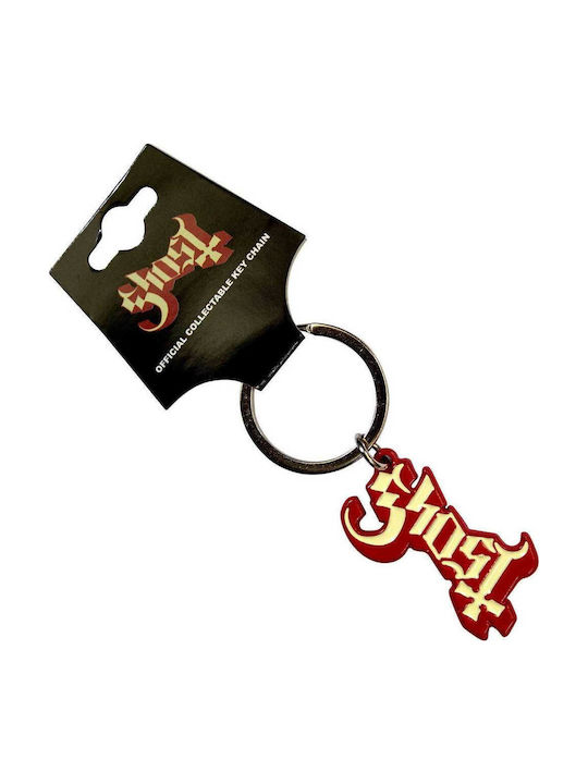 Metallic Ghost Logo Red Shadow Keychain Ghokey03