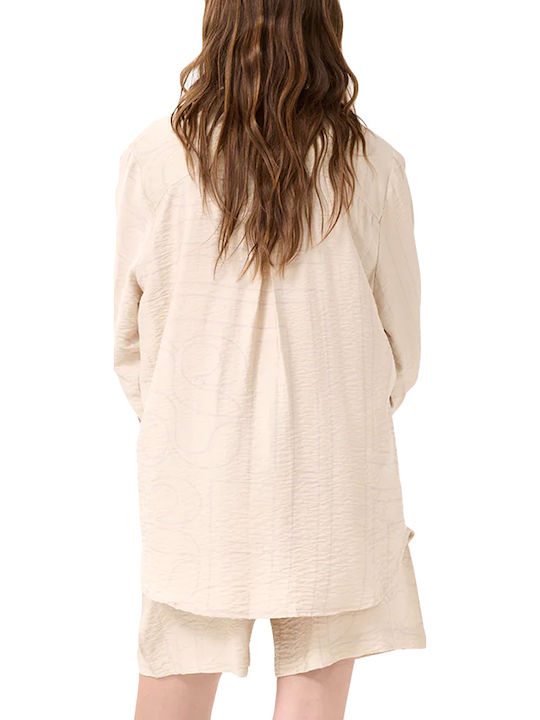 My Essential Wardrobe Γυναικείο Πουκάμισο Beige-purple