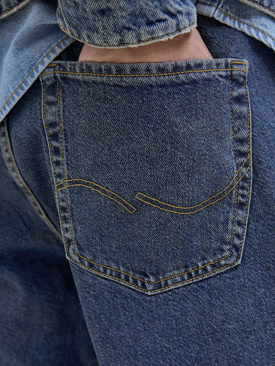 Men's Jeans Pants with Loose Straight Fit Blue