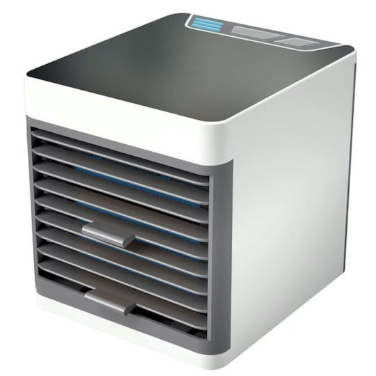 Mini Portable Air Conditioner 3 Cooling Functions Ambient Light Water Ice Plastic Gray White