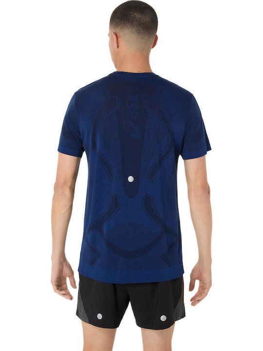 Road Seamless Athletic T-shirt Navy Blue