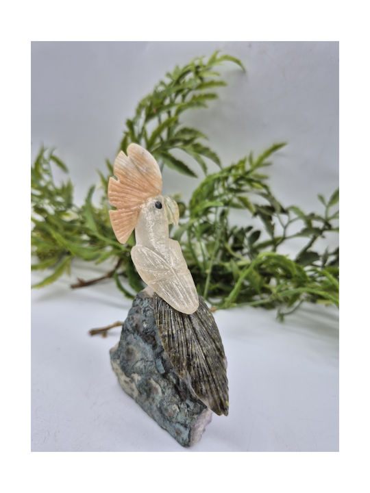 Dekorative Handgefertigte Carvings Papagei Mit Halbedelsteinen