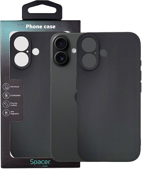 Husă Spacer iPhone 16 Grosime 1.5 Mm Material TPU Flexibil Negru "sppc-ap-ip16-tpu"