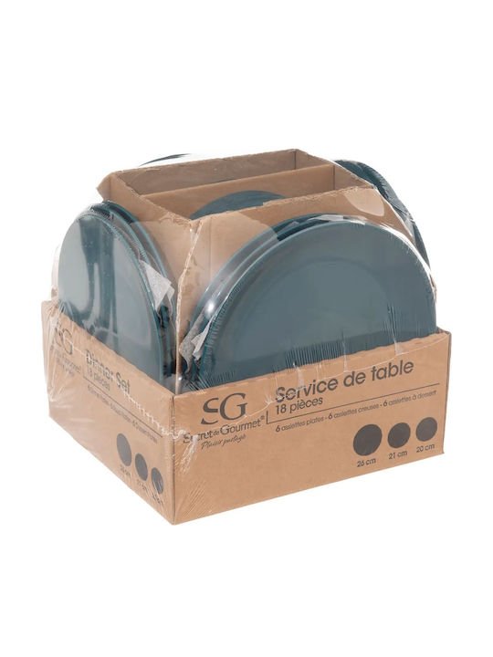 Secret de Gourmet Σερβίτσιο Πιάτων από Πορσελάνη Μαύρο 18τμχ