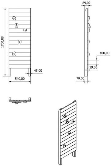 Woodware Τοίχος Αναρρίχησης Πολύχρωμος