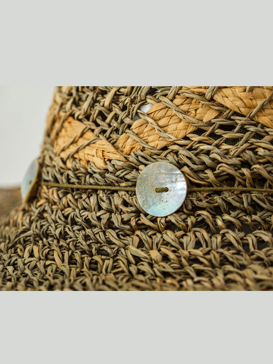Brims and Trims Γυναικείο Ψάθινο Καπέλο Floppy Πράσινο