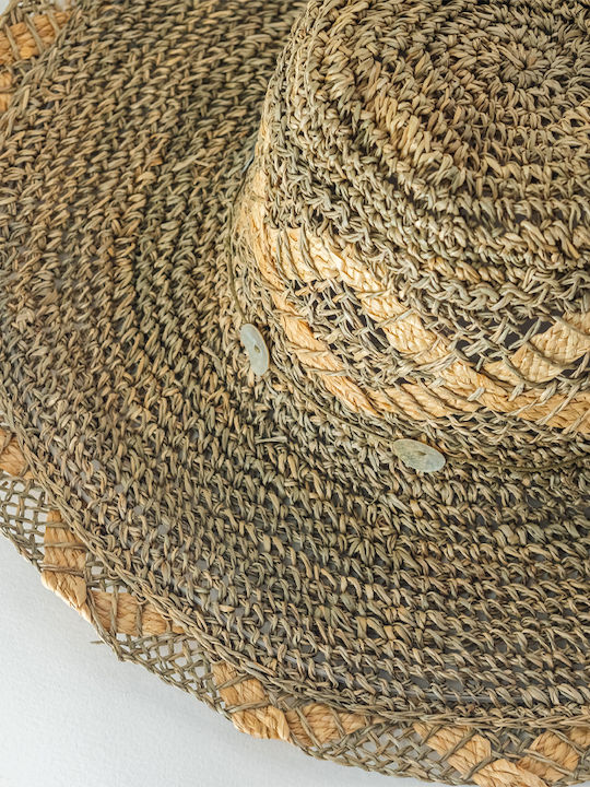Brims and Trims Γυναικείο Ψάθινο Καπέλο Floppy Πράσινο