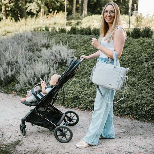 Babyono Shoulder Bag - Changing Mat Carmen Gray 30x26x16cm