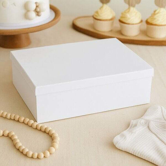 Baptism Cloth Box 61x41x17 Rectangular White