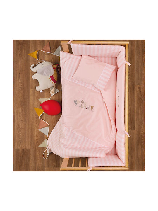 Kentia Сет Бебешка Долен Калъф с Калъфка за Възглавница Marenia Pink 100x140см.