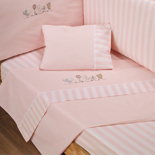 Kentia Set Copertă de Pătuț cu Față de Pernă Marenia Pink 100x140cm.