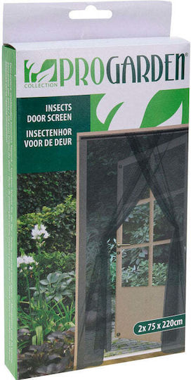Progarden Σίτα Πόρτας με Μαγνητικό Κούμπωμα από Fiberglass Μαύρη 75x2cm