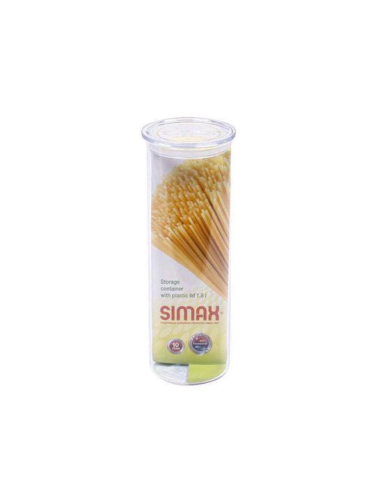 Simax Βάζο Ζυμαρικών με Καπάκι Γυάλινο Διάφανο 1800ml